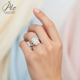 Radiant Cut Ring with 3CT D Color Moissanite Diamond 10k 14k 18K Gold Plated 925 Silver for Women Engagement Wedding Jewely