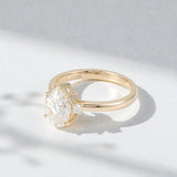 Pear Cut Moissanite Engagement Ring in 10K/14K/18K Gold Classic Solitaire Promise Ring Perfect Wedding Anniversary Gift