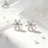 Moissanite Stud Earrings Snowflake D Color VVS1 Clarity 925 Sterling Silver GRA Certified Hypoallergenic Non Tarnish Office Commuter Jewelry
