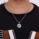 Zircon 925 Sterling Silver Rainbow Coloured Alphabet Necklace Commuting Daily Wear