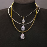 8-16 CT Custom Necklace Pear Cut Moissanite White 925 Sterling Silver Jewelry High-Quality Premium Christmas Gift Hypoallergenic