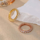 S925 Silver Pave Ring White Moissanite Ring Round Brilliant Cut Party Wedding Engagement Jewelry Gift