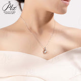 Floral Moissanite Inset Pendant Necklace Women Only Gifts For Festivals And Anniversaries