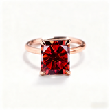 Ruby/Sapphire/ZambiaMoissanite Plated 11-Color Radiant-Cut Ring Classic Ladies' Jewelry Holiday Gift Anti-Allergic
