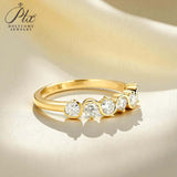 Diamond Eternity Ring with 0.7CT D Color Round Moissanite 10k 14k 18K Gold Plated 925 Silver for Women Wedding Engagement Jewely