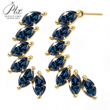 Earrings with 2.4CT D Color Marquise Cut Moissanite 925 Silver Plated White Yellow Rose Gold Ear Stud Women Fashion Daily Jewely