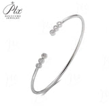 Open Bracelet 925 Sterling Silver with Moissanite Round Cut VVS1 Stones Sparkling Jewelry Gift for Women’s Special Occasions