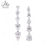 Pear-shaped Earrings Set with D/VVS Grade Moissanite & Colored Gemstones  This Jewelry Is An Ideal Choice for Party Gifts
