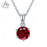 Moissanite Pendant Classical 6 Prongs 12 Color 925 Sterling Sliver Fine Jewelry Necklace Lady Birth Stones Wedding Gift Jewel