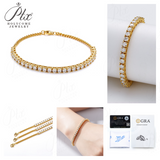 Moissanite Bracelet 3mm D Color VVS1 925 Sterling Silver GRA Factory Direct Hypoallergenic Comfortable Daily Commute Jewelry