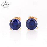 S925 Silver Lab Ruby Emerald Screw Earring 5.0mm Lab-Grown Gemstone Round Stone Fine Jewelry Gift Jewelry For Women Ear Jewel