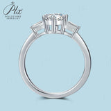 Three-Stone Round Moissanite Ring Women Only Gifts For Festivals And Anniversaries