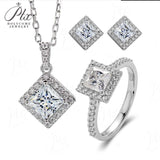 Princess Square Cut Moissanite Jewelry Set Women Only Gifts For Festivals And Anniversaries