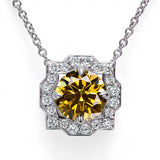 Moissanite 1ct Multicolor Classic Herry Necklace Pendant 925 Sterling Sliver Wedding/Birthday Jewely With Certificates Charms