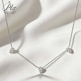 Tri-Pear Necklace with 3CT D Color Pear-shaped Moissanite S925 Plated White Yellow Rose Gold Chain Engagement Chrisrmas Daily