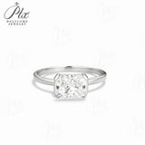 2ct Radiant Moissanite Ring High-Flash Center Stone Classic Minimalist Style Wedding Engagement Band Gift for Her