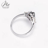 Engagement Ring Salt and Pepper Moissanite Diamond Pear Cut 925 Sterling Silver Plated with 18k Gold Wedding Jewelry Vintage