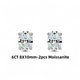 2-8CT Oval Moissanite Earrings for Women Solid 925 Sterling Silver Lab grown Gemstone Screw Back Design Hypoallergenic