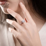 Square Shape with Round Cut Moissanite Halo Half-Eternity Ring Women Only Gifts For Festivals And Anniversaries
