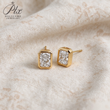 Lab Grown Diamond Stud Earrings Exquisite New Arrival Design 10K/14K/18K Solid Yellow Gold Radiant Cut 2/4ct DEF VVS Minimalist for Women Hypoallergenic Versatile