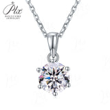 Moissanite Pendant Classical 6 Prongs 12 Color 925 Sterling Sliver Fine Jewelry Necklace Lady Birth Stones Wedding Gift Jewel