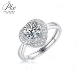Round Cut 1CT Love Flower Bud Shape Adjustable Moissanite Ring