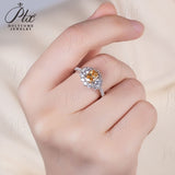 Flower Oval Cut Moissanite Half-Eternity Ring Women Only Gifts For Festivals And Anniversaries