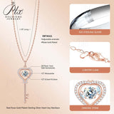 Moissanite Necklace Key D color 6.5mm 1ct  925 Sterling Silver Top Quality Pendant For Women Wedding/Anniversary Special Gift