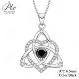 Heart-shaped Clover Necklace 925 Sterling Silver with Moissanite Round Cut VVS1 Jewelry Gift for Women’s Special Occasions