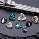 Lab Grown Loose Moissanite Diamond Wholesale Multicolor Trillion Shape VVS1 Clarity for Gemstone Making GRA Certificate Beads