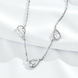 Gradient Moissanite Necklace for Women 3 Gems Pear Cut Certified Luxury Pendant 0.5-5CT Jewelry Sterling Silver 925