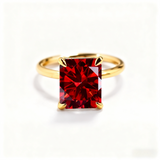 Ruby/Sapphire/ZambiaMoissanite Plated 11-Color Radiant-Cut Ring Classic Ladies' Jewelry Holiday Gift Anti-Allergic