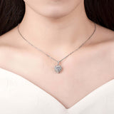Heart Cut 1/2CT 925 Sterling Silver Halo Moissanite Pendant Necklace Women Only Gifts For Festivals And Anniversaries