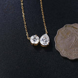 Round 6.5mm Pear 7×9mm Moissanite Diamond Necklace 3EX Hearts and Arrows  VVS1 D Color Ruby Sapphire  Columbia Emerald  Fancy Color Moissanite  Gift