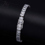 4*6mm Emerald Cut Moissanite Bracelets For Women Man S925 Silver Lab Diamond Bracelet Wedding Party Fine Jewelry
