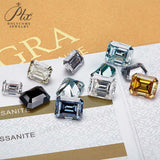 Wholesale Price Moissanite Stone Emerald Cut D Color Blue Green  VVS1 with GRA Certificate 0.5ct-10ct Gemstones