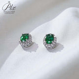 Lab Grown Gemstone Earring 1.7-2CT Oval Ruby Sapphire Colombia With Moissanite S925 Hypoallergenic Earring for Women Girls Gift