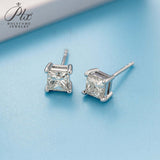Princess Square Solitaire Stud Earrings Women Only Gifts For Festivals And Anniversaries