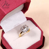 5CT Cushion Cut Moissanite Ring for Women Solid 18K 14K 10K Yellow Gold Two Tone Ring for Christmas Gifts