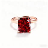 Ruby/Sapphire/ZambiaMoissanite Plated 11-Color Radiant-Cut Ring Classic Ladies' Jewelry Holiday Gift Anti-Allergic