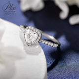 Heart Cut 1CT 925 Sterling Silver Halo Moissanite Ring Women Only Gifts For Festivals And Anniversaries