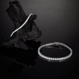 Round Tennis Bracelet Adorned with Exquisite Moissanite Multiple Size Options 925 Silver Material, Fashionable Holiday Gift