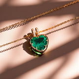 Heart Shaped Bezel Set Necklace 925 Sterling Silver 10K/14K/18K Gold Exquisite Lab Grown Gemstone As An Anniversary Gift