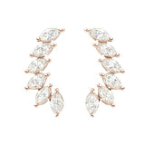 Earrings with 2.4CT D Color Marquise Cut Moissanite 925 Silver Plated White Yellow Rose Gold Ear Stud Women Fashion Daily Jewely