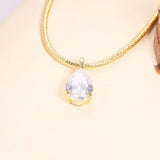 8-16 CT Custom Necklace Pear Cut Moissanite White 925 Sterling Silver Jewelry High-Quality Premium Christmas Gift Hypoallergenic