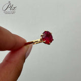 Customize Ring 6 Prongs Round Lab Grown Ruby Sapphire Columbia 925 Sterling Silver Wedding Engagement Band Charms Hypoallergenic