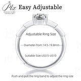 Emerald Cut Moissanite Adjustable Ladder Pavé Ring Women Only Gifts For Festivals And Anniversaries