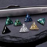 100% Real Moissanite Stone Triangle Cut Multicolor VVS1 Loose Beads With Certificate For Women Jewelry Making Charms Wholesale