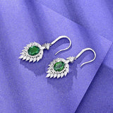 0.8-7CT Oval Cut Ruby/Sapphire/Colombian Emerald Earrings Lab-Grown Gemstone Jewelry Gift for Christmas Easter Hypoallergenic