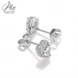 Heart Cut Moissanite Halo Stud Earrings Women Only Gifts For Festivals And Anniversaries
